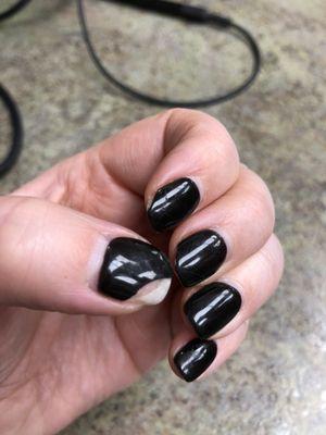 Powder gel manicure after one week