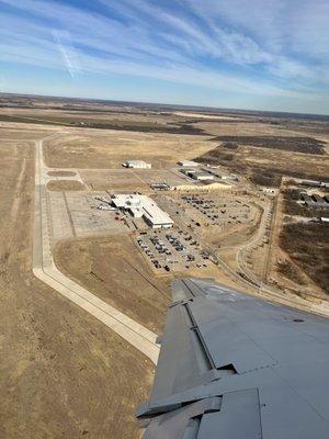 view of the airport from above, very small airport