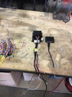 Before and after. World wide (far left - bundle of wires)  mobile audio concepts (right)