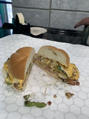 Western omelette sandwich