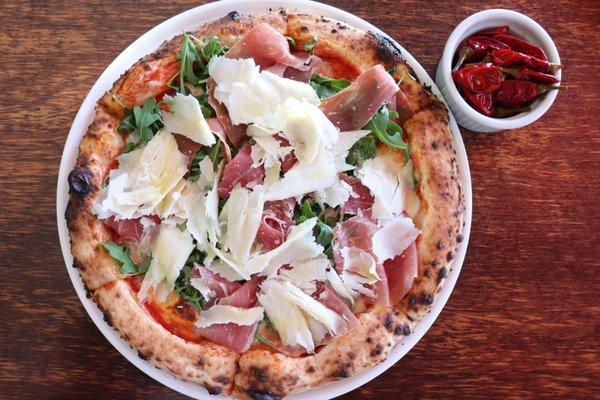 Prosciutto Pizza - San Daniele   Prosciutto, Arugula, Mozzarella ,Raspa Dura