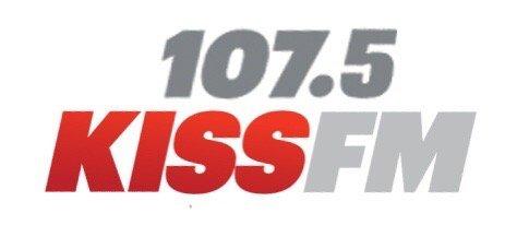 KKDM 107.5 KISSFM logo.