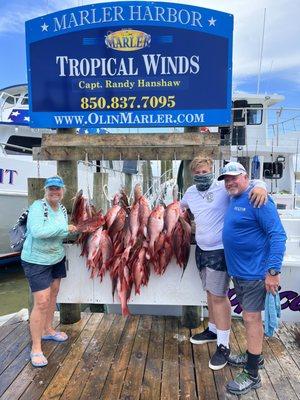 We booked a party boat charter called Tropical Winds and man did they get us on fish!! Had a blast!!