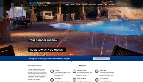 Yorktown Materials Website Design. Responsive website design for local materials wholesaler.