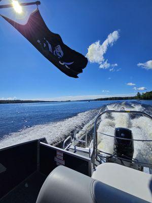 Pontoon from Causeway Marina cruising Long Lake