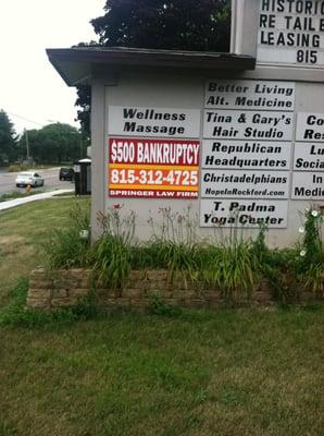 We recently put this sign outside our office on State Street in Rockford, IL. 