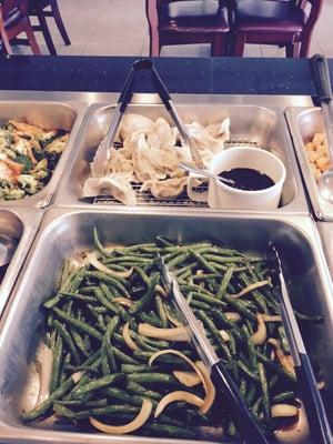 Lunch Buffet ( Steamed Dumplings &  String beans )