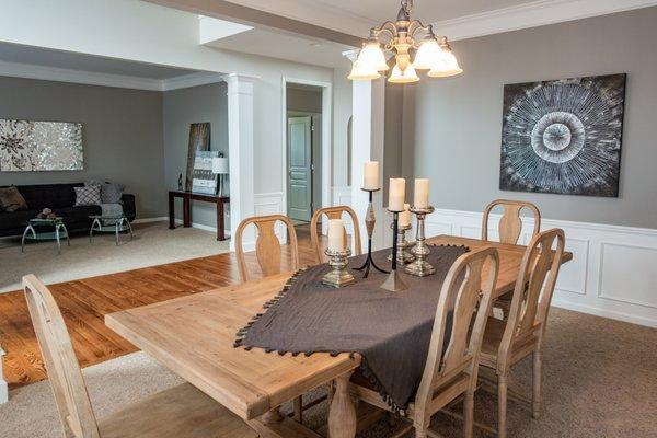 Comfortable dining area in home stage