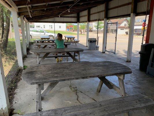 outdoor seating area