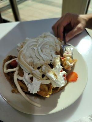 Strawberry shortcake waffles