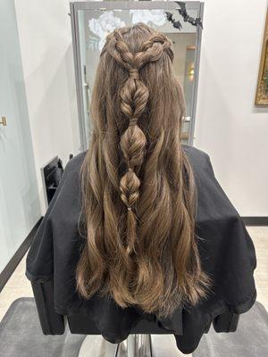 Prom hair! Dutch braid/fishtail braid combo!