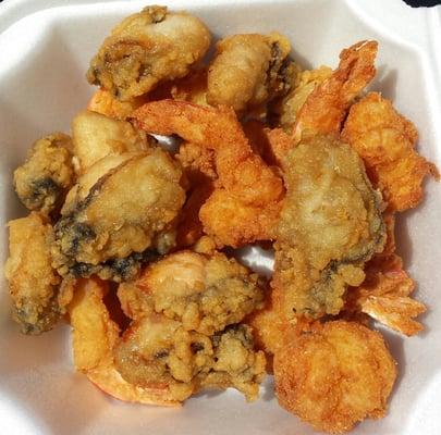 Fried oyster and shrimp snack.  8 of each for $7.99 !