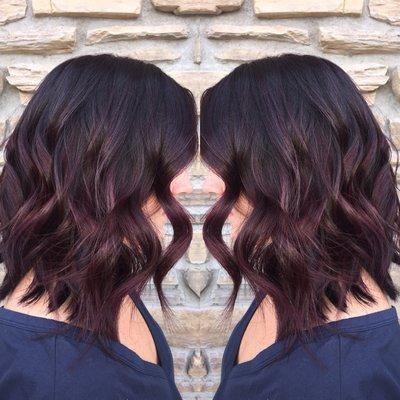 Red violet balayage