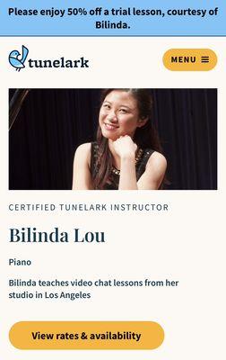 New link is launched!  Welcome to book online piano/ theory lessons http://tunelark.com/profile/bilinda