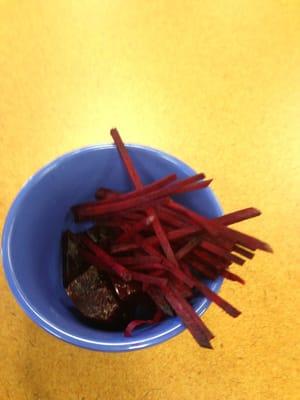 Fresh raw and roasted beets at salad bar!!