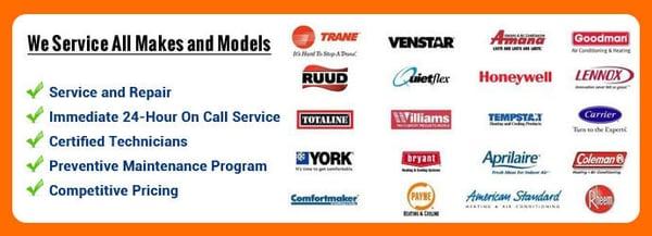 HVAC brands, makes, and models