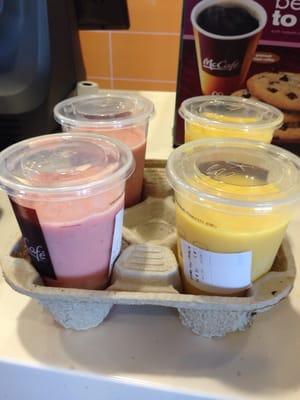 This is how much I got for full price I paid for smoothie.  $3.00 each cup, waste money.