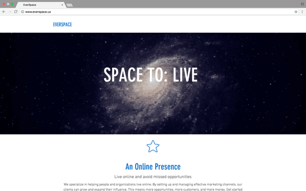 Get your custom website built today so you can focus on what matters most to you! www.EVERSPACE.us