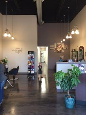 Nice open and airy salon. Lovely floors and great services offered by wonderful stylists.