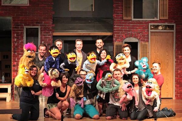 The cast of Avenue Q!  Showing Thurs/Fri/Sat evenings at 7 and Sunday afternoons at 5, May 30th thru June 15th 2013.