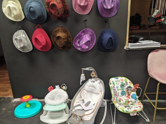 Hats and baby items