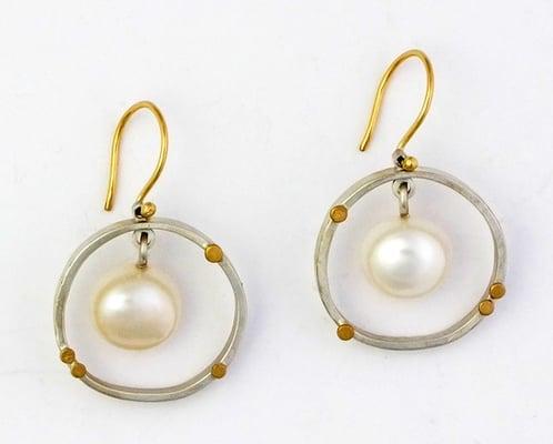 Siver, 18K Gold and Keshi Pearls