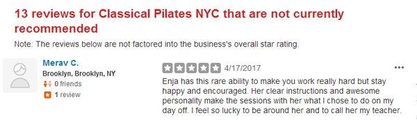 One of 13 5-star reviews hidden by Yelp!