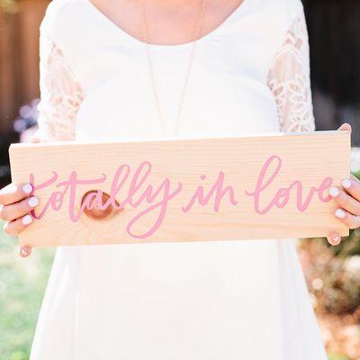 Wood signage for a bridal shower