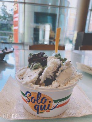 Mint Chocolate chip and Oreo gelato