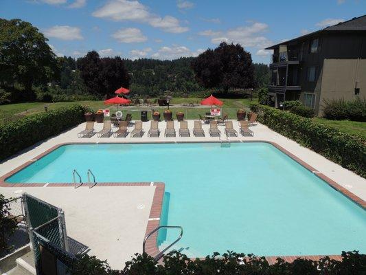 New resurfaced pool at The Bluffs