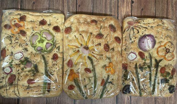 Decorated focaccia