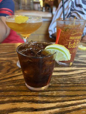 Knob creek and diet soda, Hennessy side car, Bloody Mary with Tito's