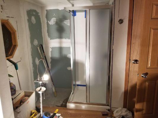 Bathroom remodeling, shower install