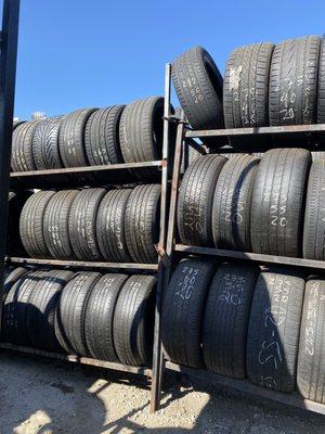 Variety of used tires