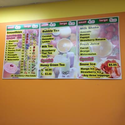 Menu on the Wall