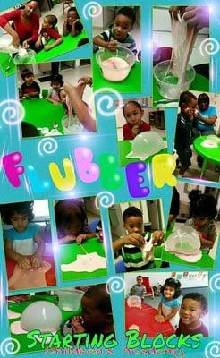 Starting Blocks loves to encourage kids to create, explore and use their imagination! Flubber DAY!