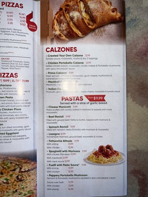 Calzones & Pastas