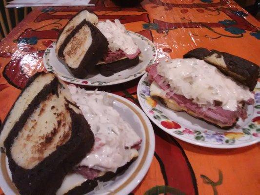 Reuben Farmwich on our homemade Marbled Rye Bread