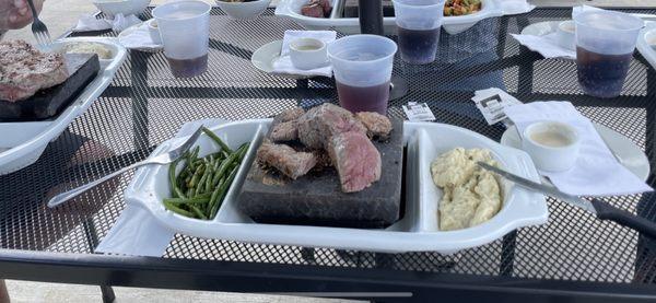 Kobe filet with green beans and risotto