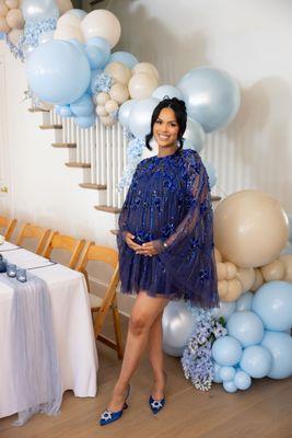 Baby Shower Balloons in Hues of Blue and Nude