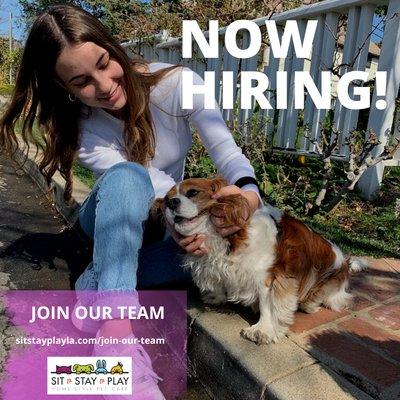 Now hiring Pet Care Professionals.