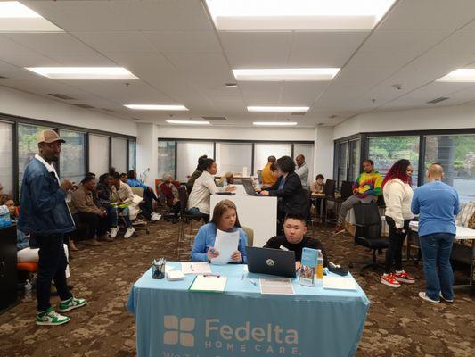 Fedelta hold a hiring event at their Federal Way office