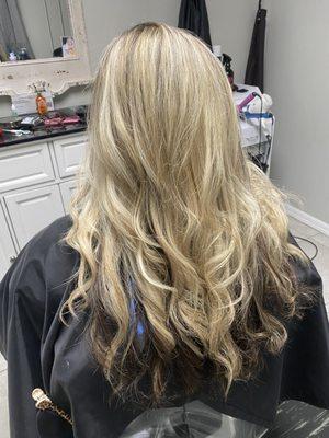 All over blonde foils