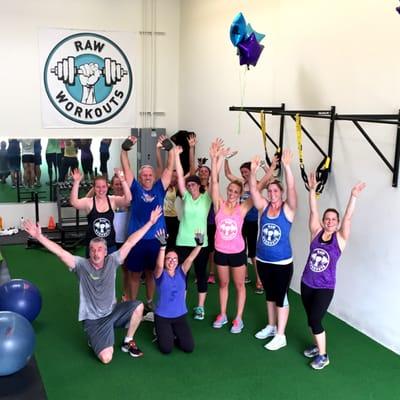 Raw Workouts celebrating it's one-year anniversary at it's new location!