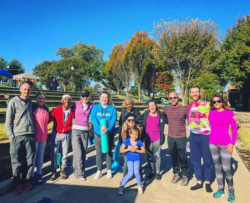 A group of Yogis helping kick off 2018 Upstate Pride!