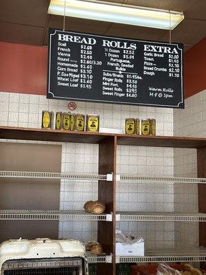 Lots of items Sold Out for Easter. The Interior of Winter Hill Italian Bakery in Somerville MA.