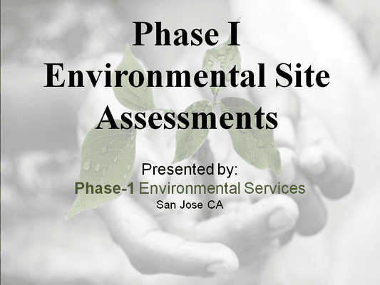 Free Phase I Environmental Introductory  Seminars
Commercial Brokers/Agents