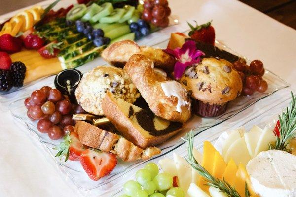 Breakfast muffin, pastries and danishes