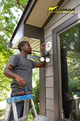 Residential Electrician - Outdoor Lighting Installation During Whole Home Renovation