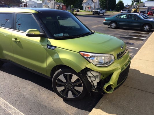 My poor car after hitting a deer.